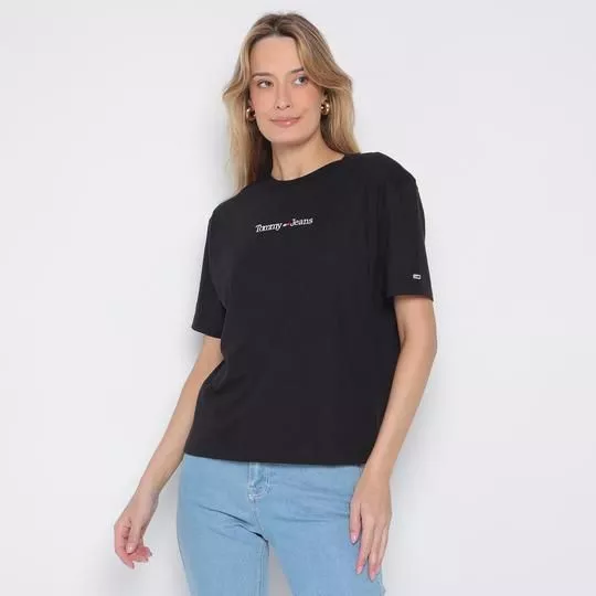 Camiseta Tommy Jeans®- Preta & Branca
