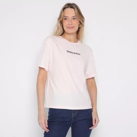 Camiseta Tommy Jeans®- Rosa Claro