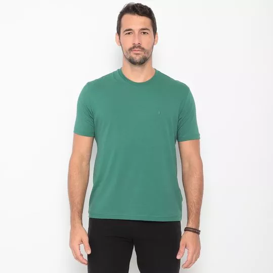 Camiseta Com Tag- Verde