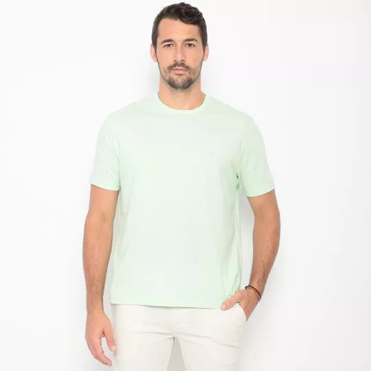 Camiseta Com Tag- Verde Claro