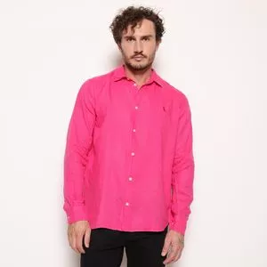 Camisa Em Linho<BR>- Pink