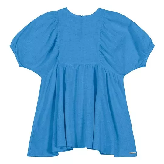 Blusa Com Linho- Azul- Carinhoso