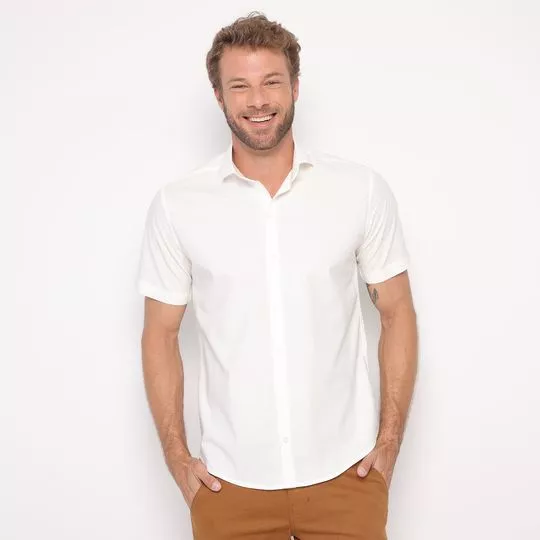 Camisa Regular Fit- Off White