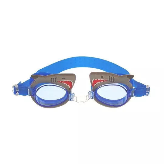 Óculos De Natação Tubarão- Azul & Cinza- Buba