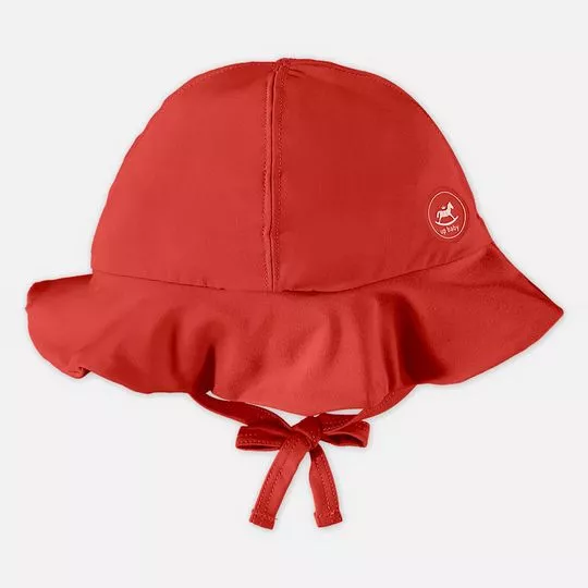 Chapéu Com Proteção UV- Vermelho- Up Baby & Up Kids