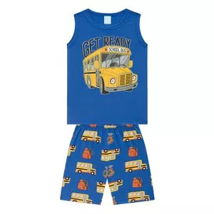 Pijama Ônibus Escolar<BR>- Azul & Amarelo<BR>- Kyly