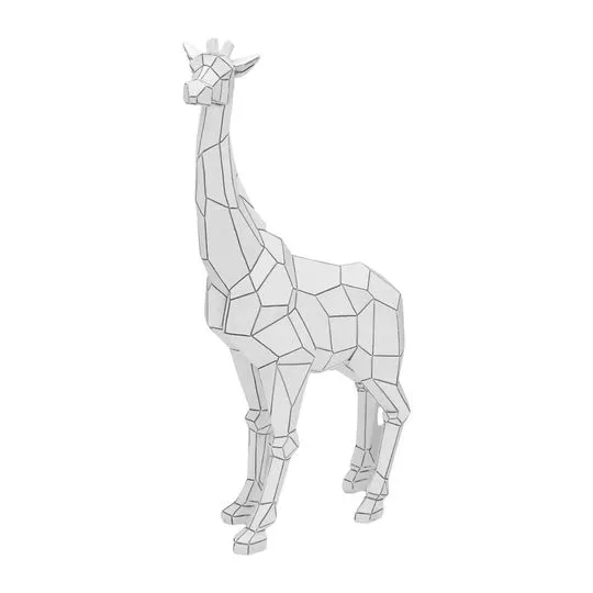 Girafa Decorativa- Off White & Preta- 37x21,5x7,5cm- Mabruk