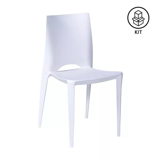 Jogo De Cadeiras Zoe- Branco- 2Pçs- Or Design