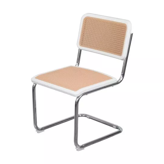 Cadeira Tramada- Branca & Bege- 81,5x47,5x54,5cm- Or Design