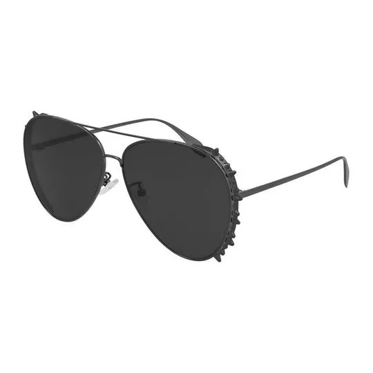 Óculos De Sol Aviador- Cinza Escuro- Alexander Mcqueen