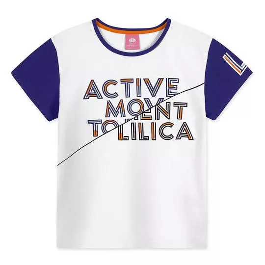 Blusa Infantil Active- Branca & Roxa- LILICA RIPILICA & TIGOR