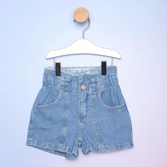 Short Jeans Com Recortes- Azul- Hering Kids