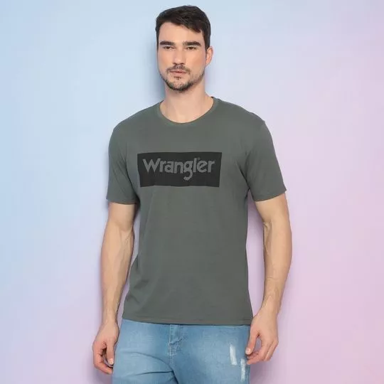 Camiseta Wrangler®- Cinza Escuro & Preta- Wrangler