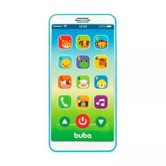 Baby Phone- Branco & Azul- 14x6,5x1,5cm- Buba