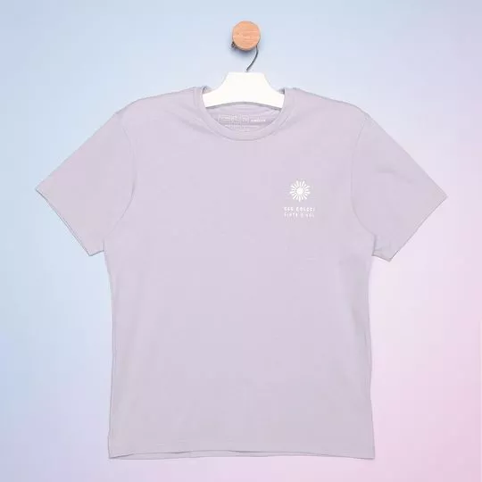 Camiseta Juvenil Com Inscrições- Lilás & Branca- Colcci