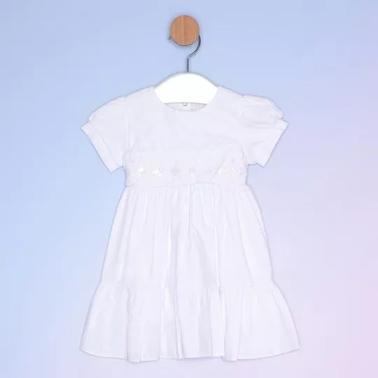 Vestido Texturizado- Branco- PETIT CHERIE