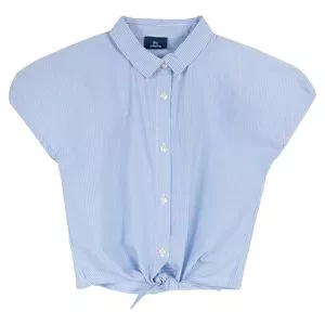 Camisa Listrada Com Amarração<BR>- Azul & Branca<BR>- Chicco