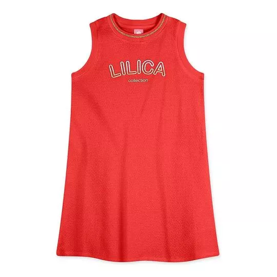 Vestido Infantil Lilica®- Vermelho & Dourado- LILICA RIPILICA & TIGOR