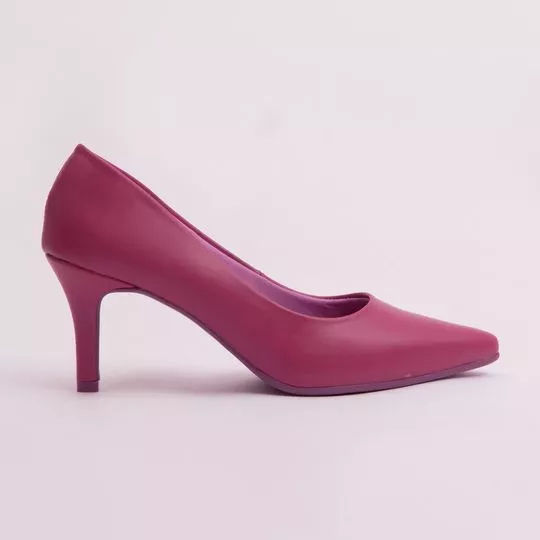 Scarpin Com Recortes- Rosa Escuro- Salto: 3cm- Sonho dos pés