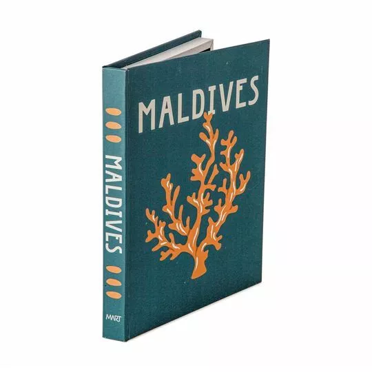 Livro Caixa Maldives- Azul Turquesa & Laranja- 33x25x3cm- Mart