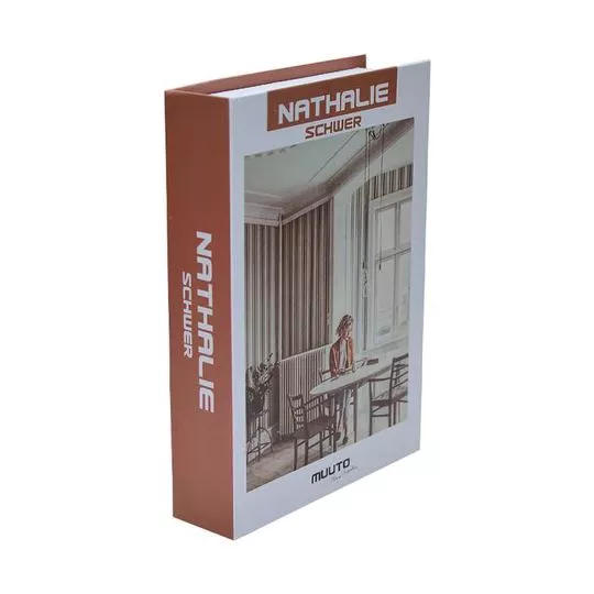 Livro Decorativo Nathalie- Vermelho & Branco- 22x16x5cm- BR Continental