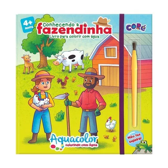 Livro Conhecendo A Fazendinha Para Colorir Com Água- Verde & Vermelho- Toyster