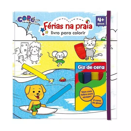 Livro Para Colorir - Férias Na Praia- Amarelo & Azul- Toyster