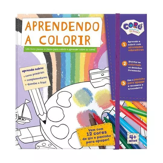 Livro De Atividades - Aprendendo A Colorir- Branco & Roxo- Toyster
