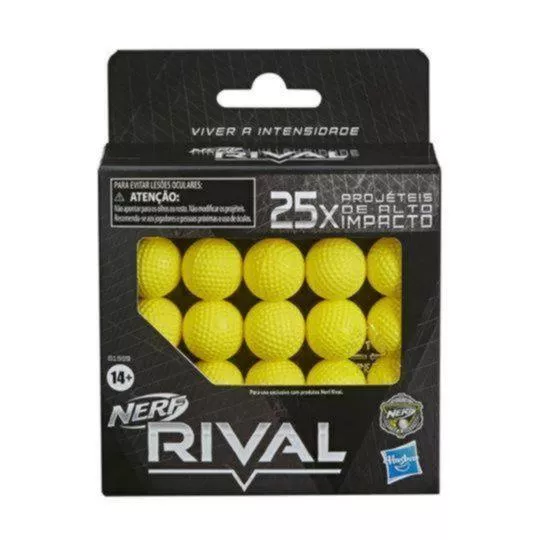 Refil Para Nerf® Rival- Preto & Amarelo- 25Pçs- Hasbro