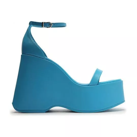 Sandália Plataforma Lisa- Azul- Schutz