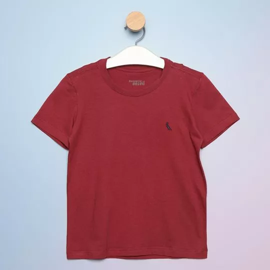 Camiseta Bordada- Vermelho Escuro & Preta- Reserva Mini