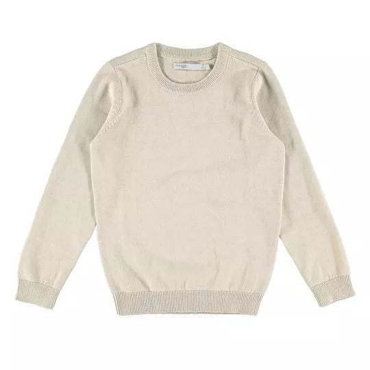Suéter Texturizado- Bege Claro- Malwee