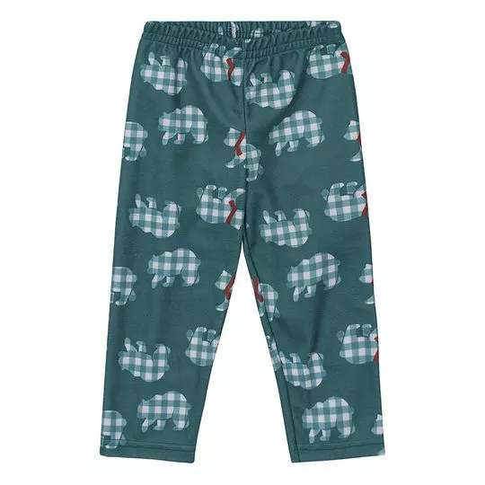 Pijama Ursinhos- Verde Escuro & Branco- Brandili