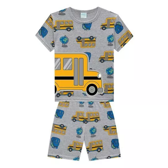 Pijama Ônibus- Cinza & Amarelo