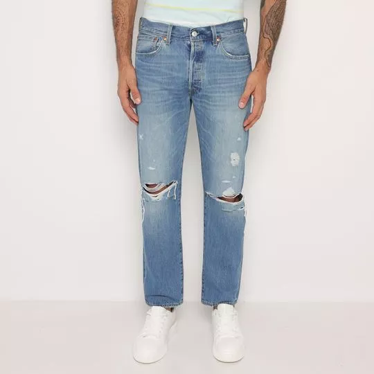 Calça Jeans Reta 501 Slim Taper- Azul