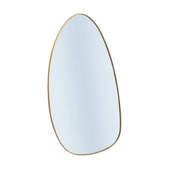 Espelho Com Relevos- Dourado- 35x21cm- Lyor
