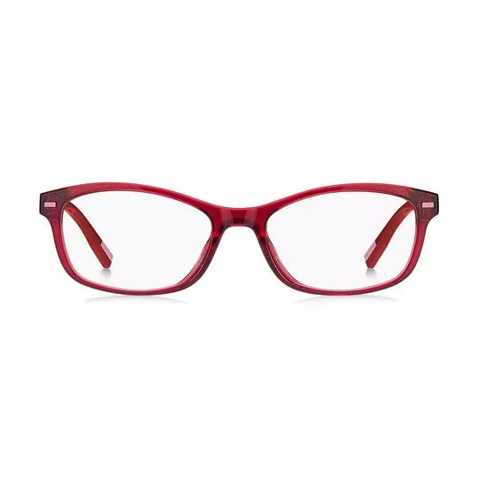 Armação Retangular Para Óculos De Grau- Vermelha- Tommy Hilfiger