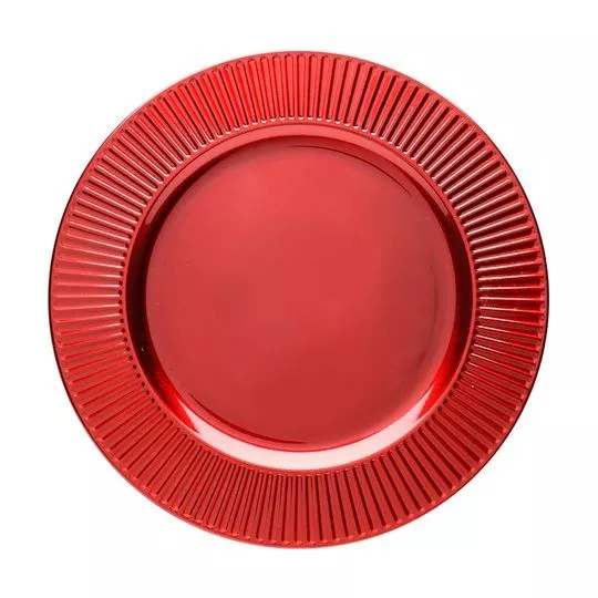 Sousplat Primer- Vermelho Escuro- Ø33cm- Lyor