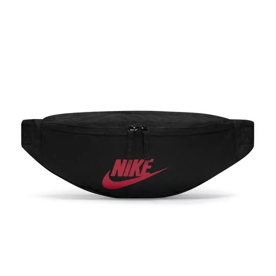 Pochete Nike Heritage Waistpack- Preta & Vermelha- Nike