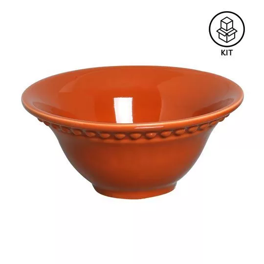 Jogo De Bowls Atenas- Laranja- 6Pçs- 445ml- Porto Brasil