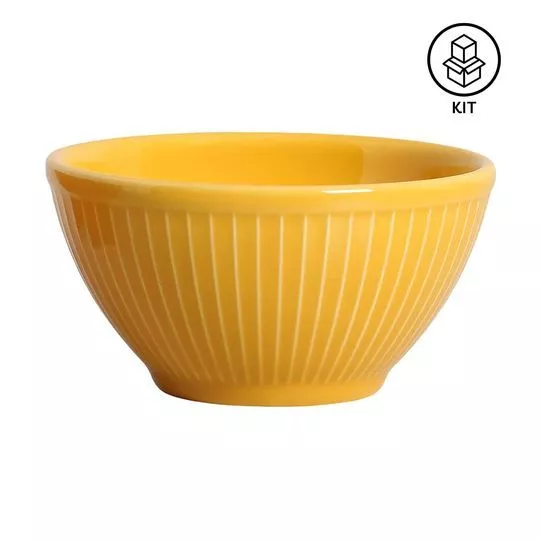 Jogo De Bowls Mezcla- Amarelo- 6Pçs- 367ml- Porto Brasil