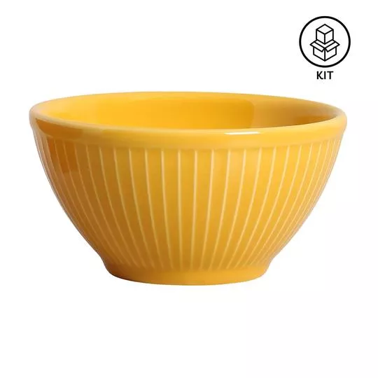 Jogo De Bowls Mezcla- Amarelo- 6Pçs- 367ml- Porto Brasil