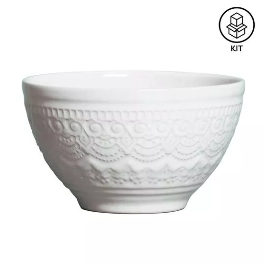 Jogo De Bowls Agra- Branco- 6Pçs- 606ml- Porto Brasil