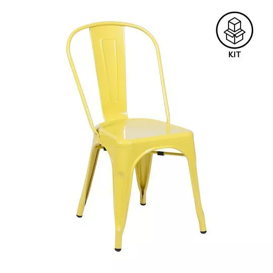 Jogo De Cadeiras Titan- Amarelo- 2Pçs- Or Design