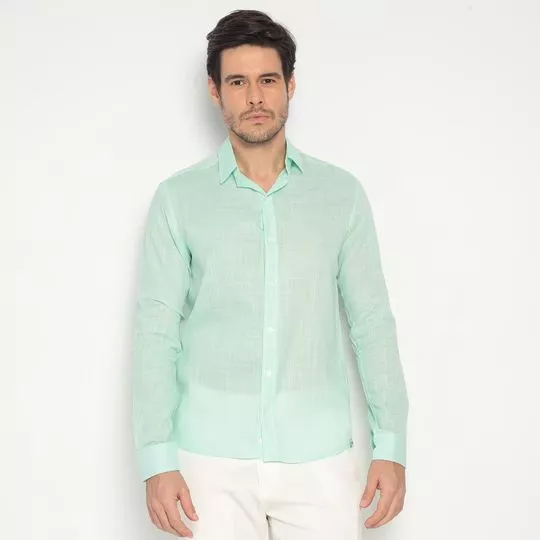 Camisa Em Flamê- Verde Água- Club Polo Collection