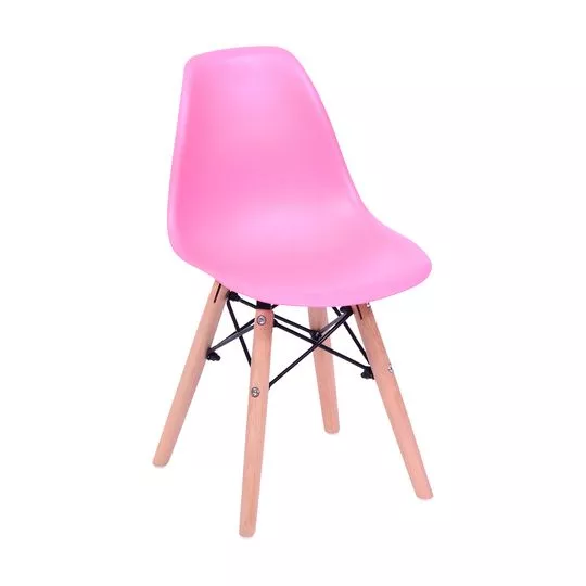 Cadeira Eames Kids- Rosa & Madeira- 56,5x31x28,5cm- Or Design