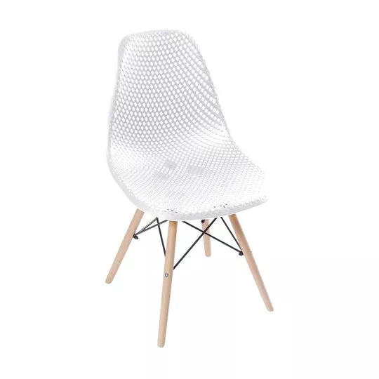 Cadeira Eames Colmeia- Branca & Bege- 82,5x46,5x42cm- Or Design