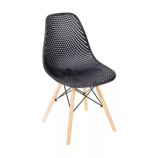 Cadeira Eames Colmeia- Preta & Bege- 82,5x46,5x42cm- Or Design