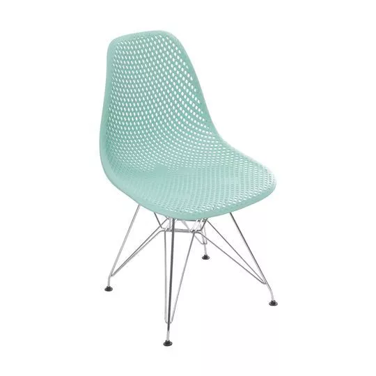 Cadeira Eames Colmeia- Tiffany & Prateada- 80,5x46,5x42cm- Or Design