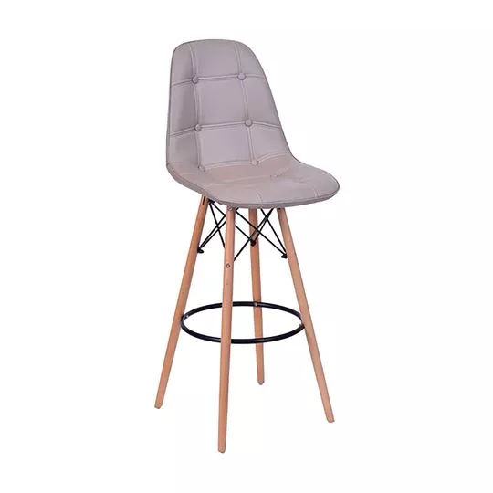 Banqueta Eames Botonê- Fendi & Madeira- 106x56x56cm- Or Design